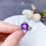 5/6/7/8mm Round Ring Setting Gold-Plated Silver For Colored Gemstone And Jadeite