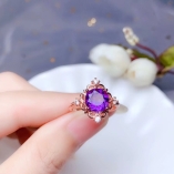 5/6/7/8mm Round Ring Setting Gold-Plated Silver For Colored Gemstone And Jadeite