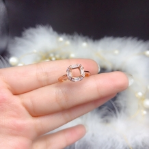 5/6/7/8mm Square Prong Bezel Ring Setting Gold Plated 925 Sterling Silver For Gemstones