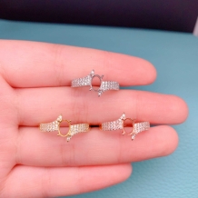 5*7 Mm Oval Prong Ring Setting 925 Sterling Silver Gold Plated