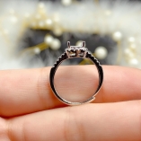 5*7mm Rectangle Prong Ring Setting White Gold Plated 925 Silver For Emerald