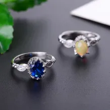 5x7 6x8 7x9mm 925 Sterling Silver Gold-Plated Crown Ring Setting for Oval Cabochon