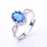 5x7 6x8 7x9mm 925 Sterling Silver Gold-Plated Crown Ring Setting for Oval Cabochon