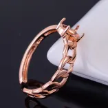 5x7mm 925 Silver With Rose Gold Plating Ring Settings Without Stones