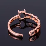 5x7mm 925 Silver With Rose Gold Plating Ring Settings Without Stones