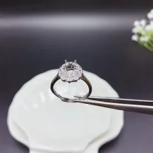 5x7mm Oval Bezel Ring Setting 925 Sterling Silver Plated With 18k Gold For Color Gemstone