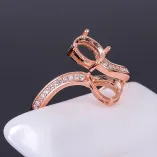 5x7mm Oval Cluster Setting Ring Gemstone Setting 925 Silver Gold Plated