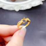6*6mm Cushion Ring Setting Sterling Silver 925 Gold Plated For Women