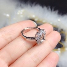 6*8mm Oval Prong Ring Setting 925 Sterling Silver Plated Gold For Colored Stones