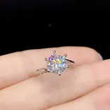 6-Prong 925 Silver Plated Gold Ring Setting For 1/2ct Moissanite