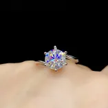 6-Prong 925 Silver Plated Gold Ring Setting For 1/2ct Moissanite
