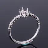 6 Prong Oval Engagement Ring Hidden Halo 5x7mm Gemstones