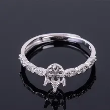 6 Prong Oval Engagement Ring Hidden Halo 5x7mm Gemstones