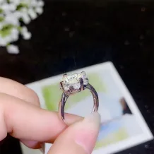 6.5/8/9mm Round Ring Setting Gold Plated Sterling Silver For Mozambican Diamonds