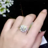 6.5/8/9mm Round Ring Setting Gold Plated Sterling Silver For Mozambican Diamonds