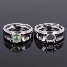 6.5x6.5mm Round Prong Bezel Settings For Gems Cz Stone Solid 925 Sterling Silver