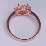 6x6mm Heart-Shaped Gemstone Ring Setting - S925 Sterling Silver Rose Gold Plated