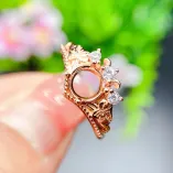 6*6mm Round Prong Ring Settings Solid 925 Sterling Silver Rose Gold Plated Ring