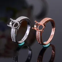 6x8mm Oval 4 Prong Ring Setting 925 Silver Gold Plated