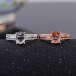 6x8mm Oval 4 Prong Ring Setting 925 Silver Gold Plated