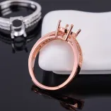 6x8mm Oval 4 Prong Ring Setting 925 Silver Gold Plated