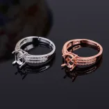 6x8mm Oval 4 Prong Ring Setting 925 Silver Gold Plated