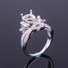 7*9mm Teardrop Gemstones Prong Bezel Wedding Ring Setting 925 Silver Gold Plated