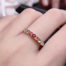 7 Stones 2.5/3mm Gemstones Ring Setting Silver And Gold Plated