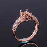 7x9 8x10mm Halo Setting 925 Silver Gold Plated Ring Mount For Oval Emerald