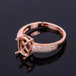 7x9 8x10mm Halo Setting 925 Silver Gold Plated Ring Mount For Oval Emerald
