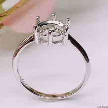 8x8mm 6 Prong Bezel Round Engagement Ring Setting Sterling Silver With Gold Plated