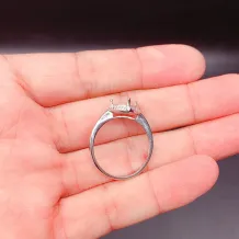 8x8mm Heart Prong Bezel Empty Ring Mount 925 Sterling Silver Gold Plated