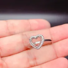 8x8mm Heart Prong Bezel Empty Ring Mount 925 Sterling Silver Gold Plated
