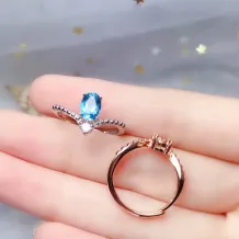 925 Silver 18K Gold-Plated 4-Prong Ring Settings For 4x6mm/5x7mm/6x8mm Oval Colored Gemstones Unset