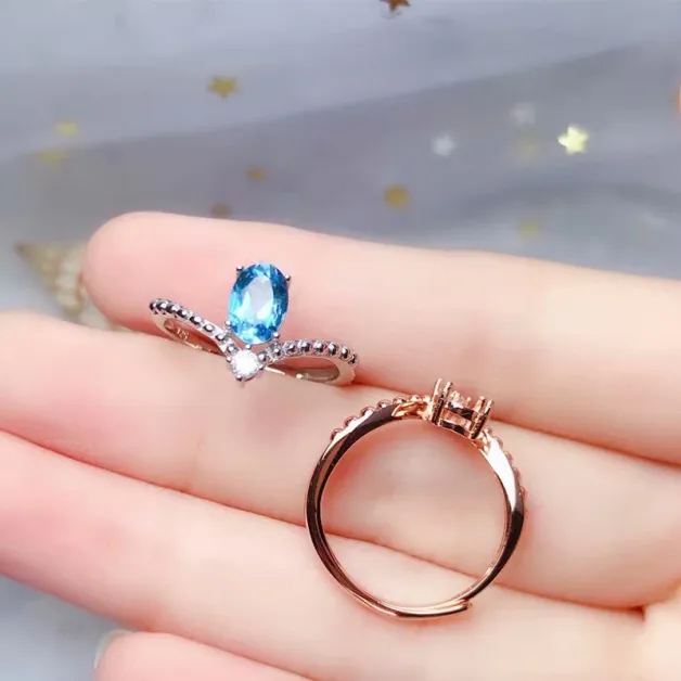 925 Silver 18K Gold-Plated 4-Prong Ring Settings For 4x6mm/5x7mm/6x8mm Oval Colored Gemstones Unset