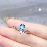 925 Silver 18K Gold-Plated 4-Prong Ring Settings For 4x6mm/5x7mm/6x8mm Oval Colored Gemstones Unset