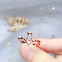 925 Silver 18K Gold-Plated 4-Prong Ring Settings For 4x6mm/5x7mm/6x8mm Oval Colored Gemstones Unset