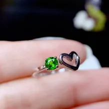 925 Silver 18K Gold-Plated Adjustable 4-Prong Ring Setting For 4x4mm Round Jade/Colored Gemstones