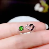 925 Silver 18K Gold-Plated Adjustable 4-Prong Ring Setting For 4x4mm Round Jade/Colored Gemstones