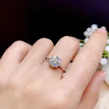 925 Silver 18K Gold-Plated Bamboo-Joint Ring Setting For 3/4/5/6/7/8mm Round Moissanite