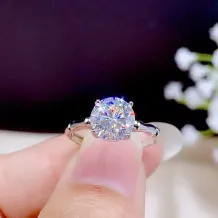 925 Silver 18K Gold-Plated Bamboo-Joint Ring Setting For 3/4/5/6/7/8mm Round Moissanite