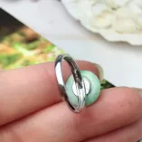 925 Silver 18K Gold-Plated Bi-Disc Ring Setting for Jade Pendants 10mm Post