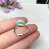 925 Silver 18K Gold-Plated Bi-Disc Ring Setting for Jade Pendants 10mm Post