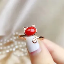 18K Gold-Plated Cat Ring Settings For 5x7mm &amp; 6x8mm Oval Stones (925 Silver, Bezel Set, Unset)