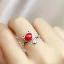 18K Gold-Plated Cat Ring Settings For 5x7mm &amp; 6x8mm Oval Stones (925 Silver, Bezel Set, Unset)