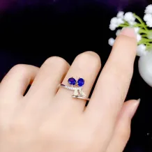 925 Silver &amp; 18K Gold Plated Cluster Ring Setting for 4-5mm Ruby/Sapphire/Emerald Gemstones