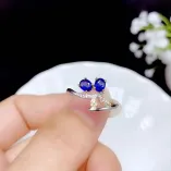 925 Silver & 18K Gold Plated Cluster Ring Setting for 4-5mm Ruby/Sapphire/Emerald Gemstones