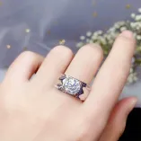 925 Silver 18K Gold-Plated Men's Ring Settings 'Eternal Love' Design for 6/8mm Round Moissanite Unset