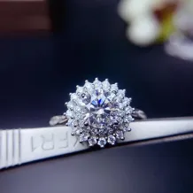 925 Silver 18K Gold-Plated Moissanite Ring Setting For 6.5mm (1ct) Round Unset