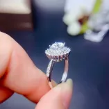 925 Silver 18K Gold-Plated Moissanite Ring Setting For 6.5mm (1ct) Round Unset